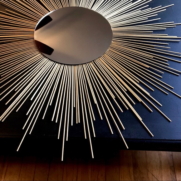 35" Gold Sunburst Mirror Decorative Wall Mirror - Picture 5 of 11